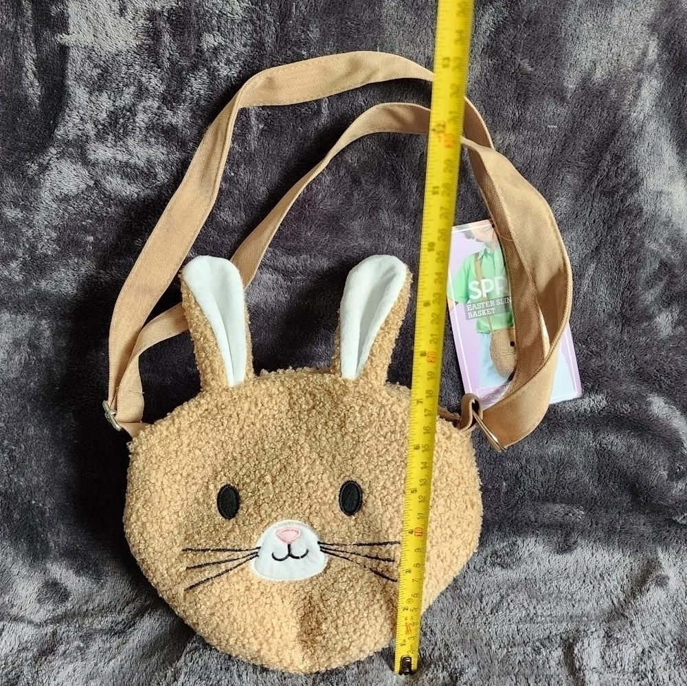 New kid girl's Easter Crossbody Terry Fabric pink / brown Bag
